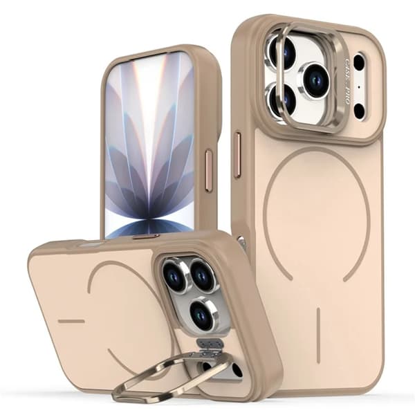 Mobilskal till iPhone 17 Pro Max MagSafe Skin-Touch Kickstand - Guld Guld