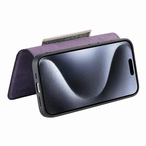 CASENEO iPhone 16 Pro Plånboksfodral Konstläder - Lila
