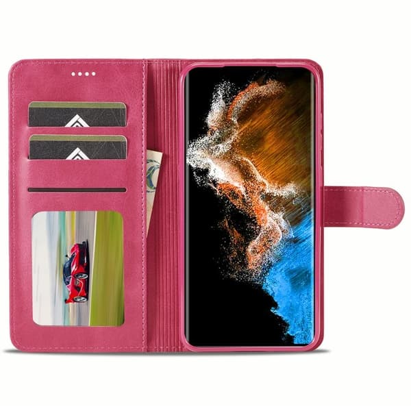 LC.IMEEKE Samsung Galaxy S24+ Plånboksfodral Konstläder - Rosa