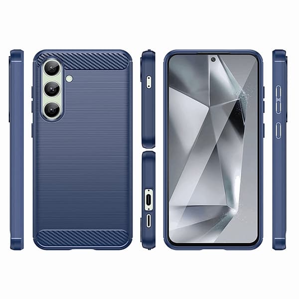 Mobilskal till Galaxy S24 FE Carbon Flexible - Blå Blå