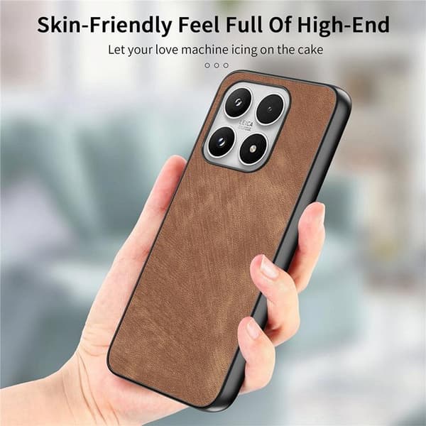 Mobilskal för Xiaomi 17 Retro Läder Shockproof Slim Brun