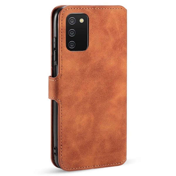 Dgming Retro -lompakkokotelo Samsung Galaxy A03s:lle - ruskea Brown