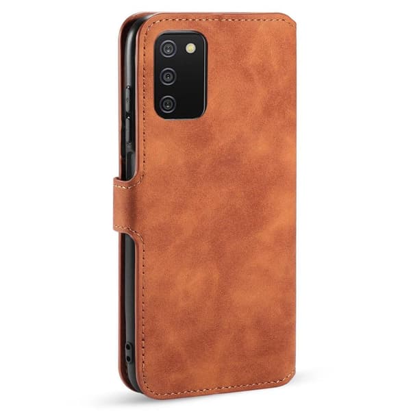 Dgming Retro Wallet Cover til Samsung Galaxy A03s - Brun Brown