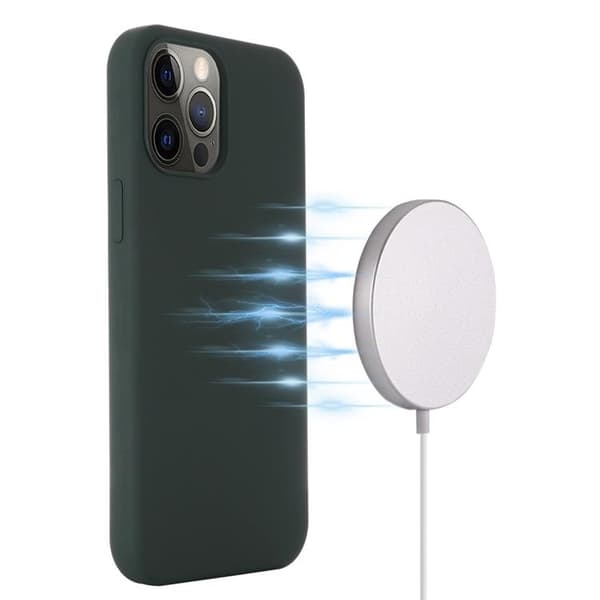 iPhone 14 Pro Max -kuori Magsafe Silikoni Ultra Ohut - Tummanvihreä Grön