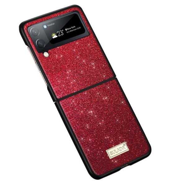 SULADA Galaxy Z Flip 4 Case Glitter Pailletter - Rød
