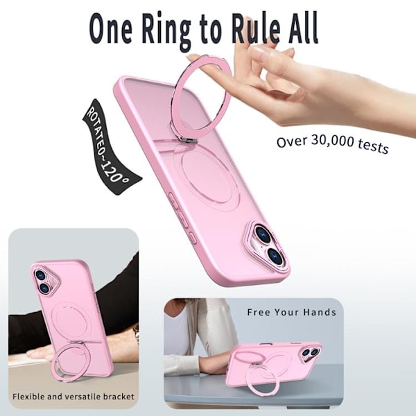 Mobilskal till iPhone 16 MagSafe Rotating Kickstand Rosa
