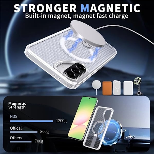 Mobilskal till Galaxy A56 5G Magsafe Grid Texture Transparent