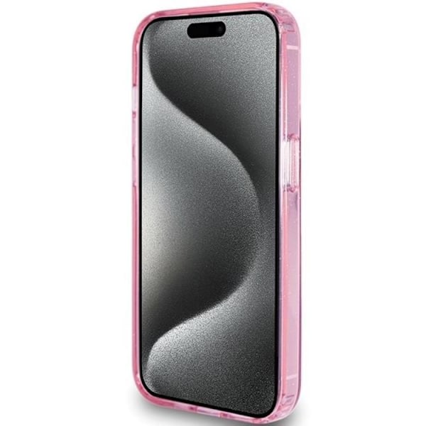 Guess Mobilskal till iPhone 15 Pro Max Magsafe Script Glitter Rosa