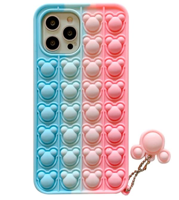 Panda Pop it Fidget -monivärinen kuori iPhone 13 Prolle - Pinkki Pink