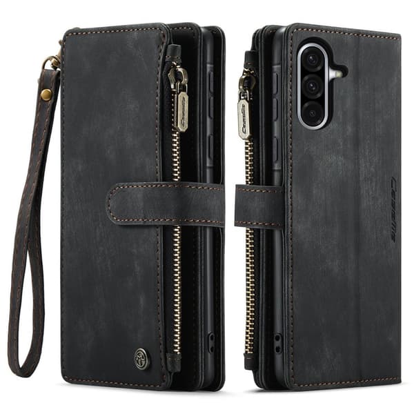 CASEME Konstläder Plånboksfodral för Samsung Galaxy A56 5G - Svart