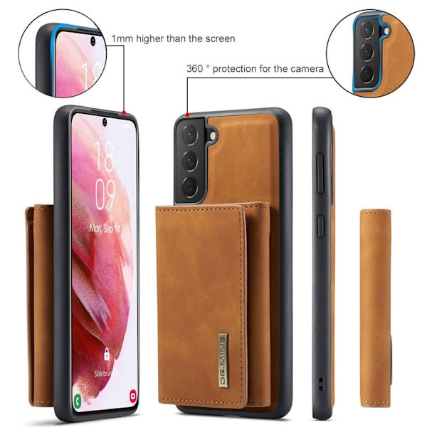 DG.MING Konstläder Plånboksfodral för Samsung Galaxy S23+ - Brun