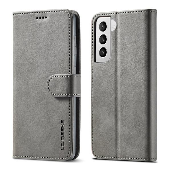 LC.IMEEKE Samsung Galaxy S21+ Plånboksfodral Konstläder - Grå