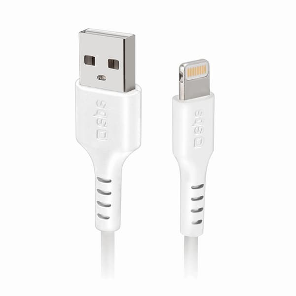SBS USB-A - Lightning Kabel 1m - Vit Vit