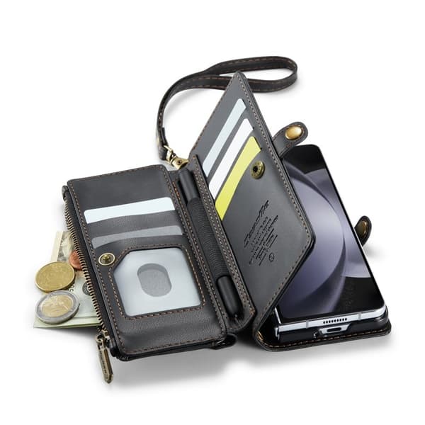 CASEME Plånboksfodral Konstläder för Samsung Galaxy Z Fold5 - Svart