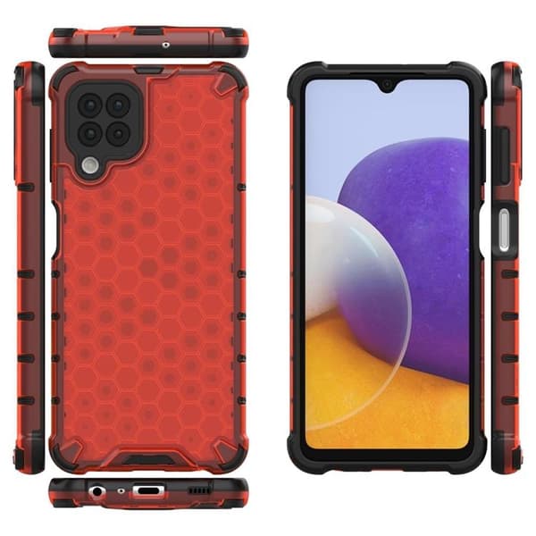 Mobilskal till Galaxy A22 4G HoneyComb - Röd Röd