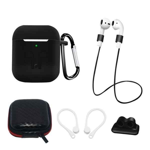 [5-Pack] Airpods 1/2 Accessories Set - musta