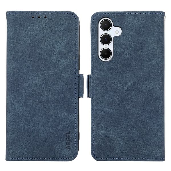 ABEEL Mobilskal till Samsung Galaxy S25 FE KonstLäder Folio Ställ Blå