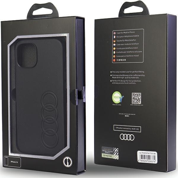 Audi iPhone 14 Mobilskal Synthetic Läder - Svart Svart