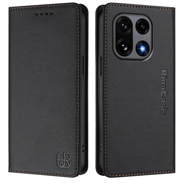 OnePlus 15 Plånboksfodral Rinacasis RFID-Skydd Konstläder Svart