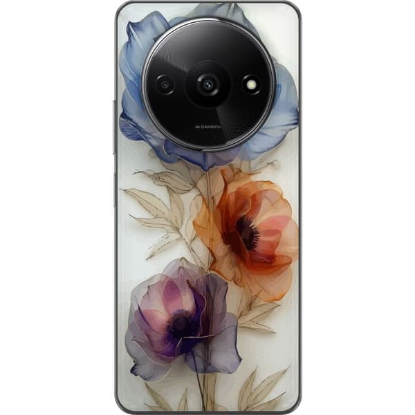 Telefontaske til Xiaomi Redmi A3 med silkeblomster