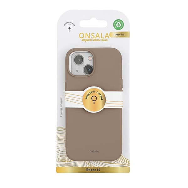 Onsala Mobilskal till iPhone 15 MagSafe Silikon - Sand Brun