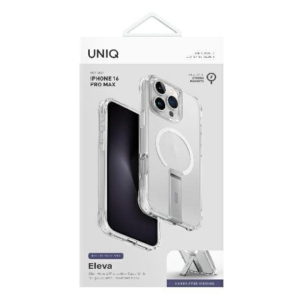 UNIQ Telefontaske til iPhone 16 Pro Max Eleva Vertica Stand - Klar Transparent