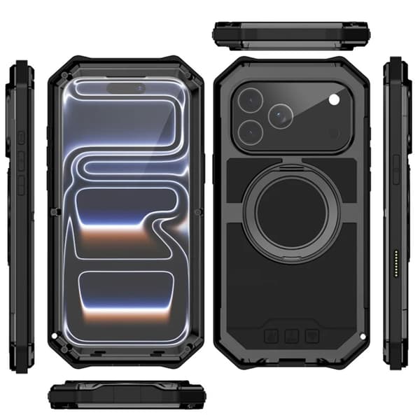 R-JUST Mobilskal till iPhone 17 Pro Max Magsafe Kickstand Svart
