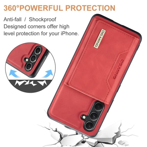 DG.MING Samsung Galaxy A54 5G Konstläder Plånboksfodral Röd
