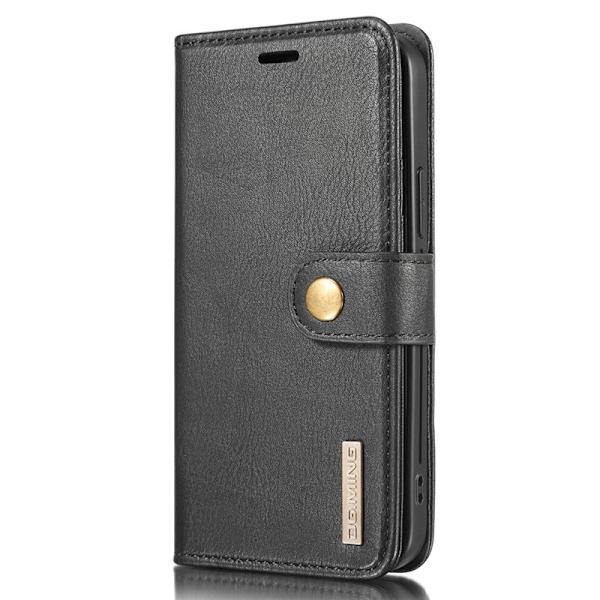 DG.MING iPhone 13 Plånboksfodral Full Protection Äkta läder Svart