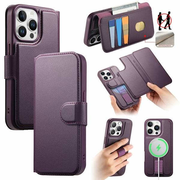 CASENEO iPhone 15 Pro Plånboksfodral Konstläder - Lila
