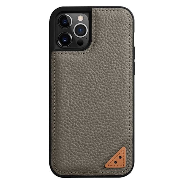 MELKCO Mobilskal till iPhone 13 Pro Max Äkta Läder + Mikrofiber + PC Grå