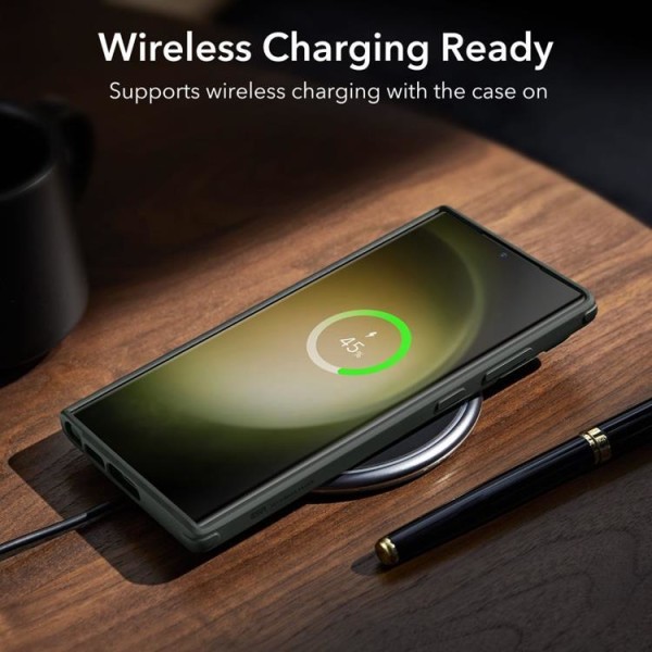 ESR Galaxy S23 Ultra Mobile Case Classic Kickstand - vihreä/kirkas