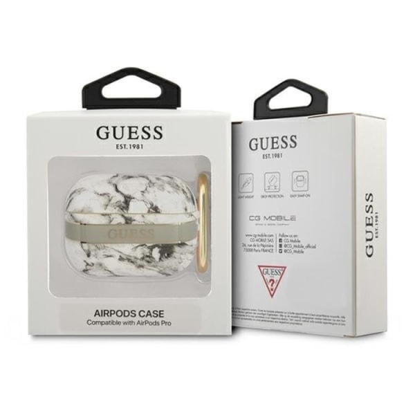 Guess Airpods Pro Shell Marble Strap Collection - harmaa