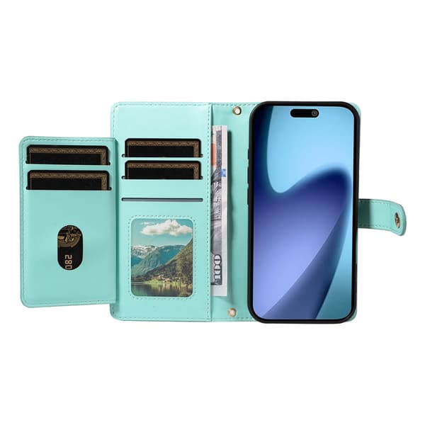 iPhone Air Plånboksfodral Rhombus Läder - Ljusgrön Grön