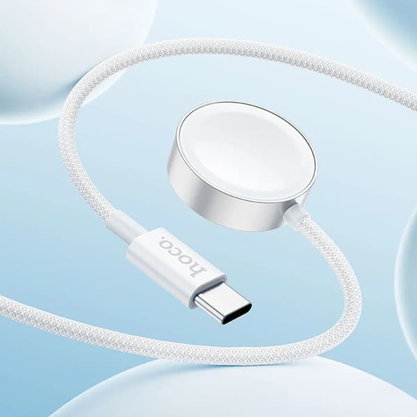 Hoco Smartwatch UAB-C Kabel 2.5W - Vit Vit