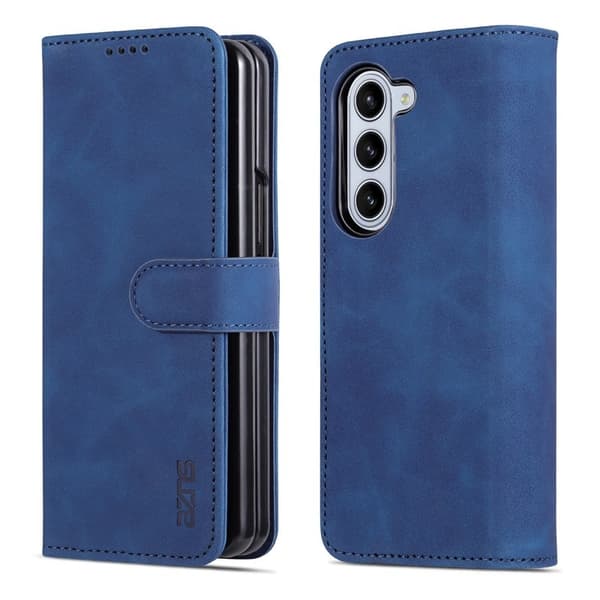 AZNS Samsung Galaxy Z Fold5 Plånboksfodral Konstläder - Blå