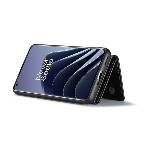 DG.MING OnePlus 10 Pro 5G Konstläder Plånboksfodral 2-i-1 Svart