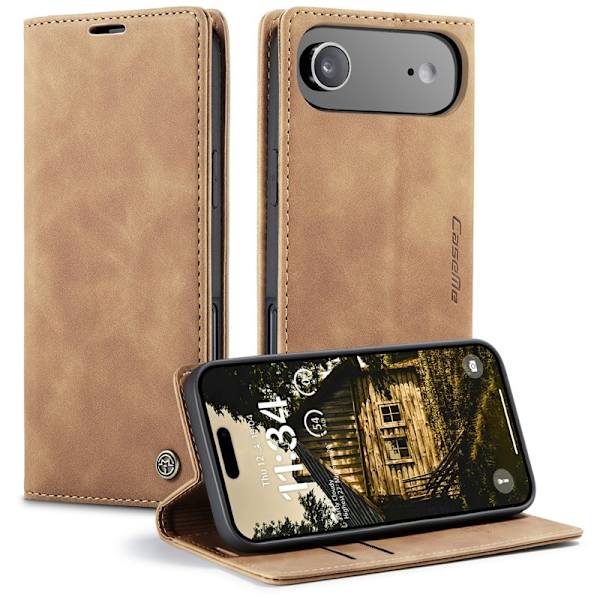 CASEME 013 iPhone Air Case Plånboksfodral Konstläder - Brun