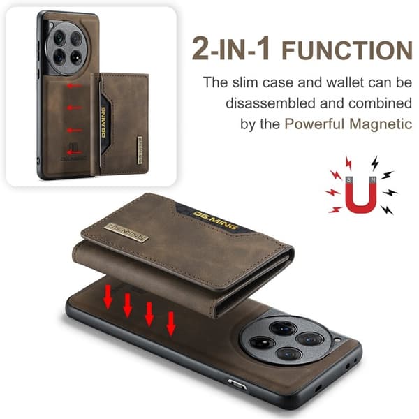 DG.MING M2 Series Mobilskal till OnePlus 12 5G Kickstand - Brun