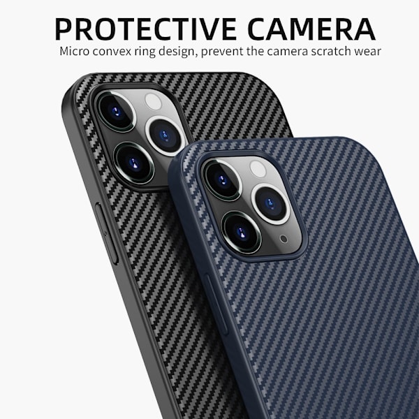 IPAKY Carbon Fiber Cover iPhone 12 Pro Max - Sort