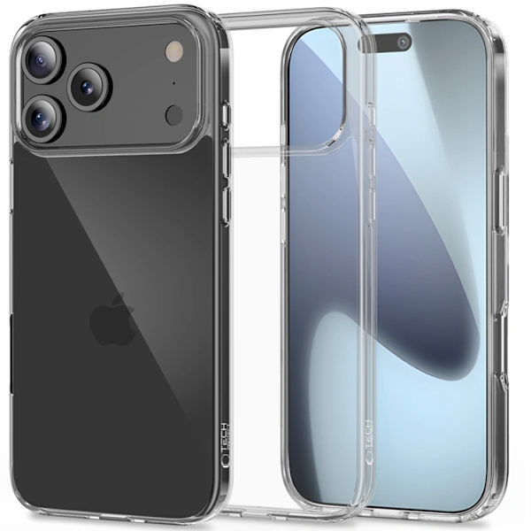 Tech-Protect Mobilskal till iPhone 17 Pro Max Flexair Hybrid - Clear Svart