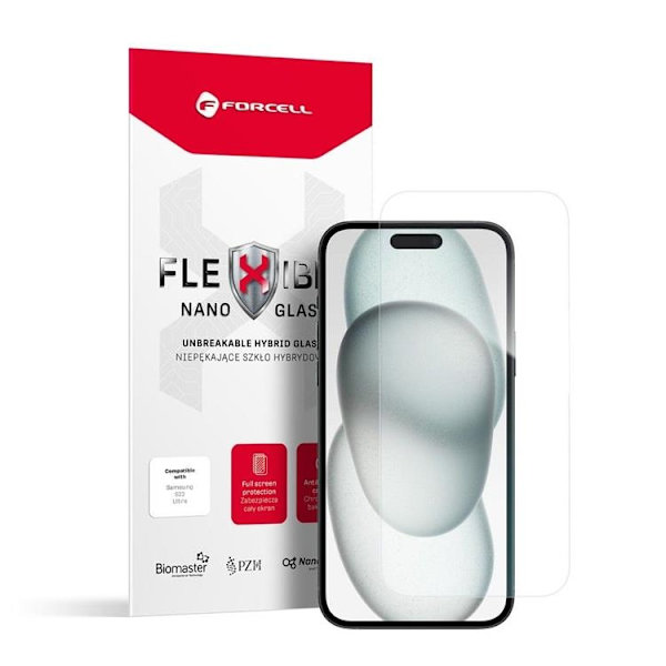 Forcell iPhone 15 Härdat Glas Skärmskydd Nano