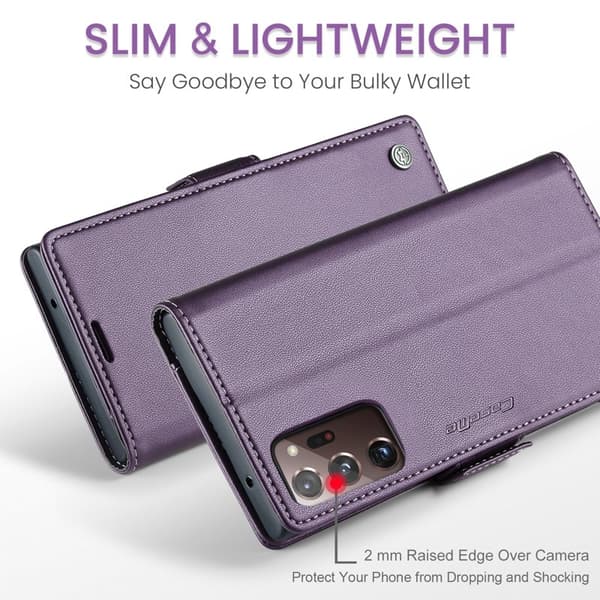 CASEME Plånboksfodral Konstläder för Samsung Galaxy Note20 Ultra - Lila