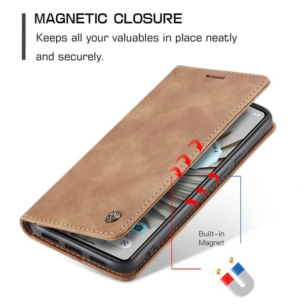 CASEME 013 Series Google Pixel 7 Pro Plånboksfodral Konstläder Brun