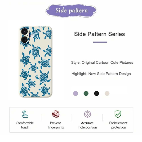Mobilskal till iPhone 17 Turtle Pattern Straight Edge - Beige Beige