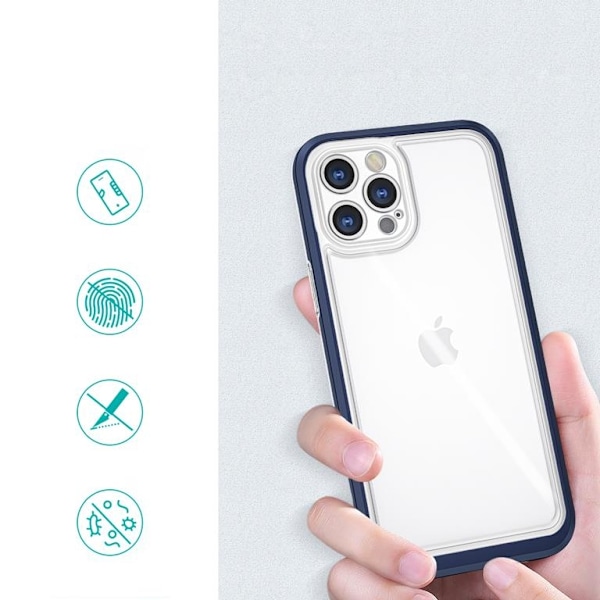 iPhone 12 Pro Max Skal Clear 3in1 - Blå