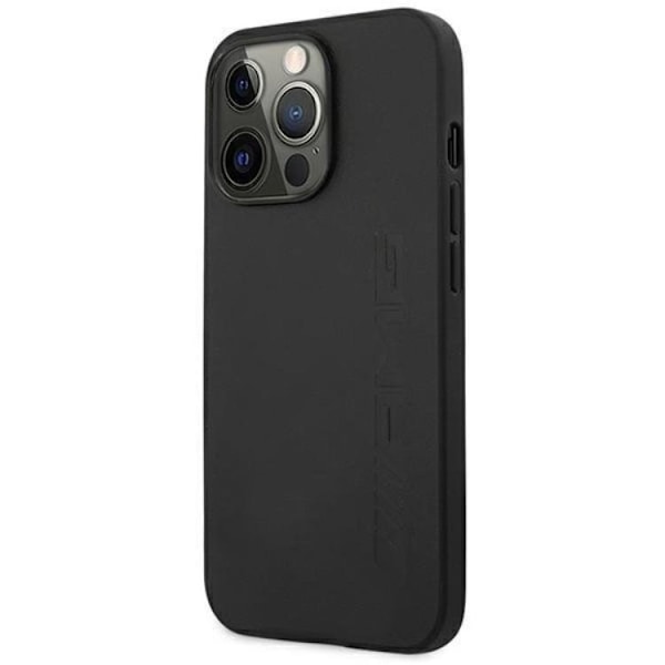 AMG iPhone 14 Pro Max -nahkakotelo, kuumaprägätty - Musta Black