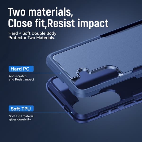 Mobilskal för Samsung Galaxy S26 Plus PC + TPU Militärklass - Blå