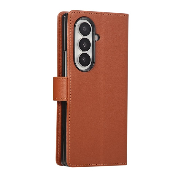 Galaxy Z Fold 7 Plånboksfodral Med Handledsrem - Brun Brun