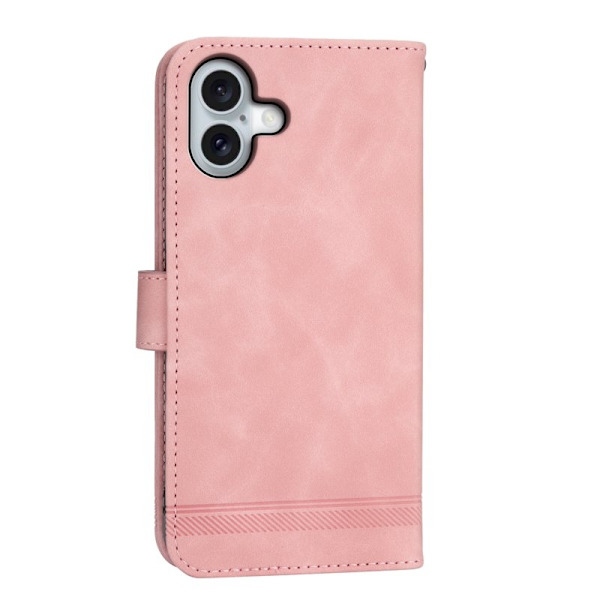 DIERFENG DF-03 iPhone 16 Plus Plånboksfodral Konstläder - Rosa